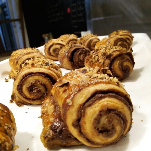 Rich and delicious Nutella Rugelach. Noshes, Jewish treats.