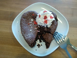 Molten Chocolate Heart Cake